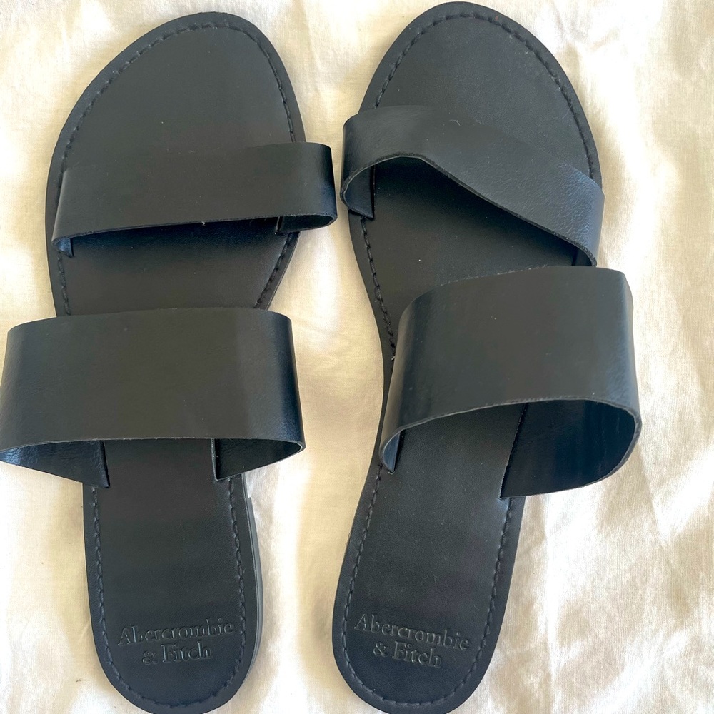 Abercrombie Slip On Leather Sandals
